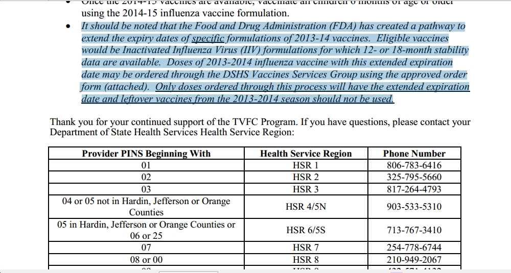 2013 CDC memo expired vaccines given to immigrant children