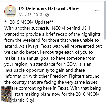 US Defenders National Office NCOM Update May 13, 2015