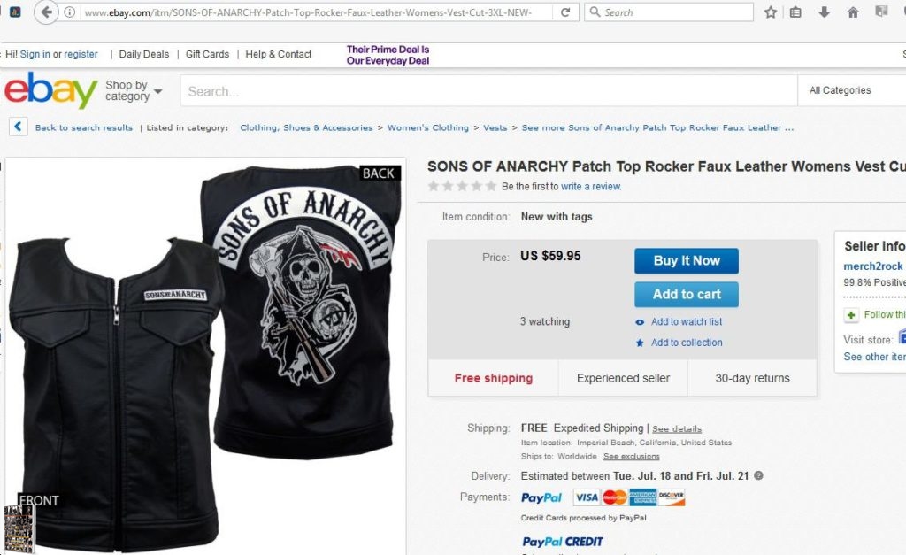 SOA faux leather cut ebay