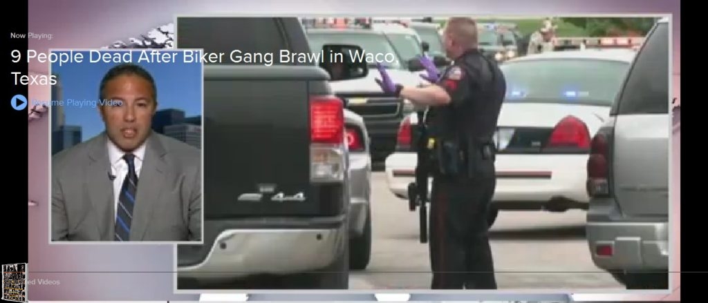 WPD Officer with Assault Rifle with Silencer Directing traffic along I-35 in the Twin Peaks aftermath