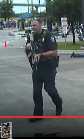 Waco Police Department Officer clearing the Don Carlos Parking lot