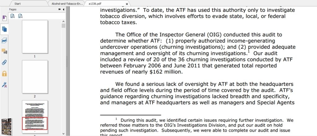 BATFE a1336 churning investigations 2013