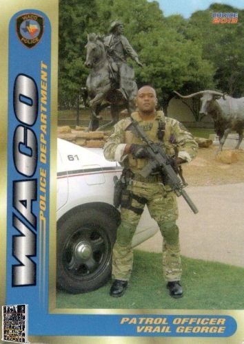 Waco Police Department Vrail George trading card